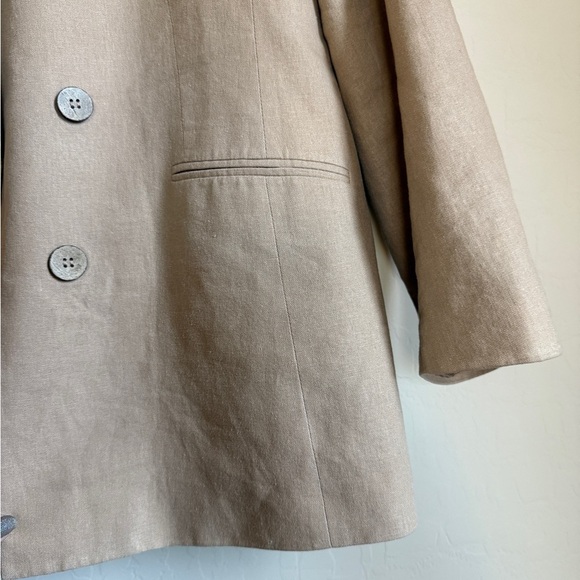 Bar III Women’s Blazer Linen Taupe Tan Camel Open Front Business Casual XXL - Picture 3 of 15